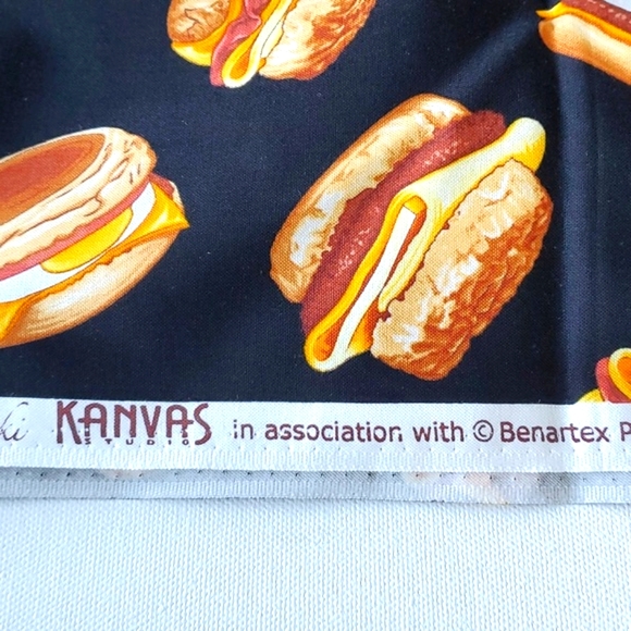 "Breakfast Club" Maria Kalinowski Kanvas Benatrex Cotton Print 36×44 inches - Picture 5 of 7